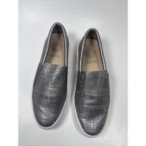 Vince Camuto Becker Women's 10M silver steel Casual slip on Flat sneaker loafer